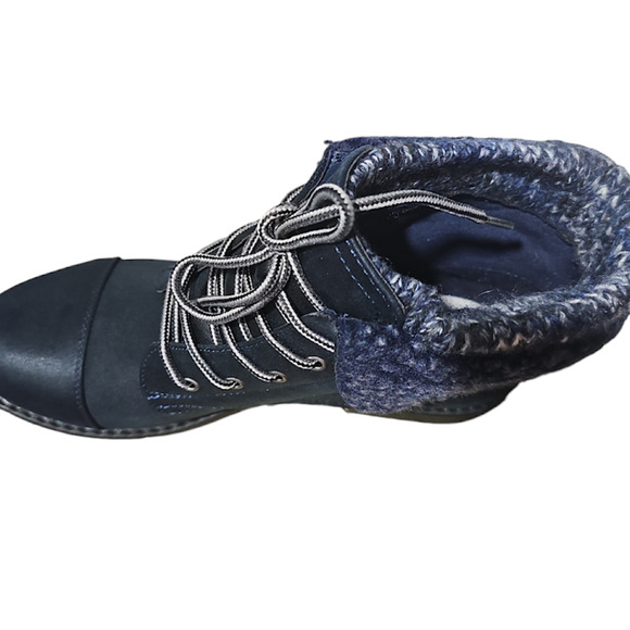 Cliffs by White Mountain Women's Duena Hiker Boots Size 8W Navy New - Picture 4 of 5